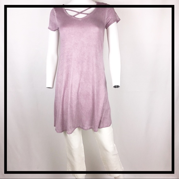 NWT ULTRA FLIRT Extra Long Purple Tee Size Small - Picture 4 of 5